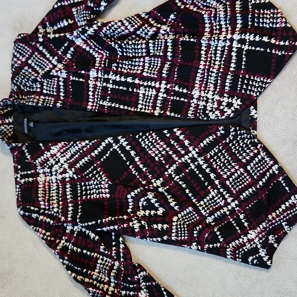Notations Suit Separates Open Front Black Purple  white Design Jacket - … - Picture 1 of 11